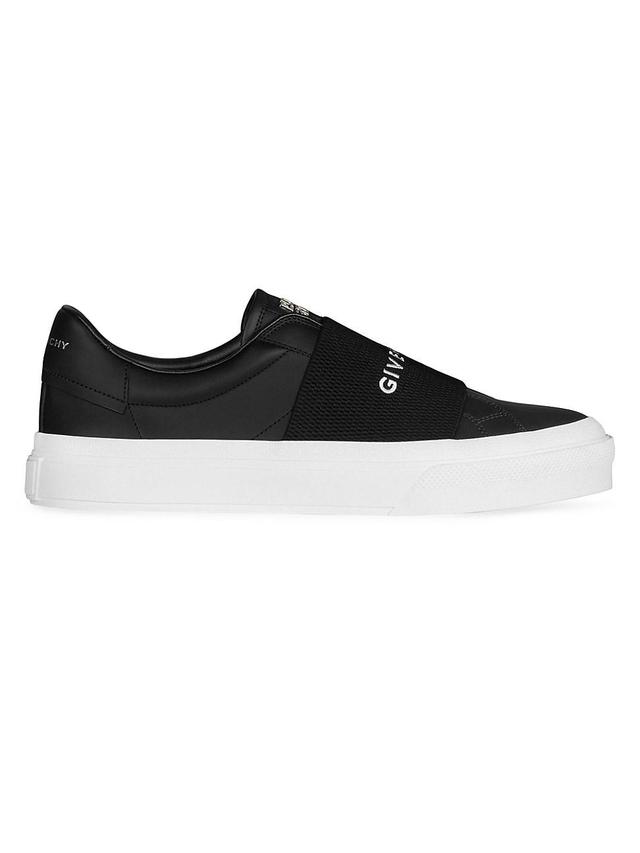 Mens City Court Elastic & Leather Sneakers Product Image