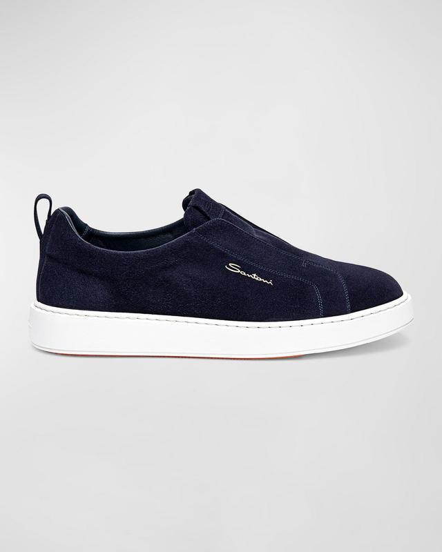 Mens Suede Low-Top Slip-On Sneakers Product Image