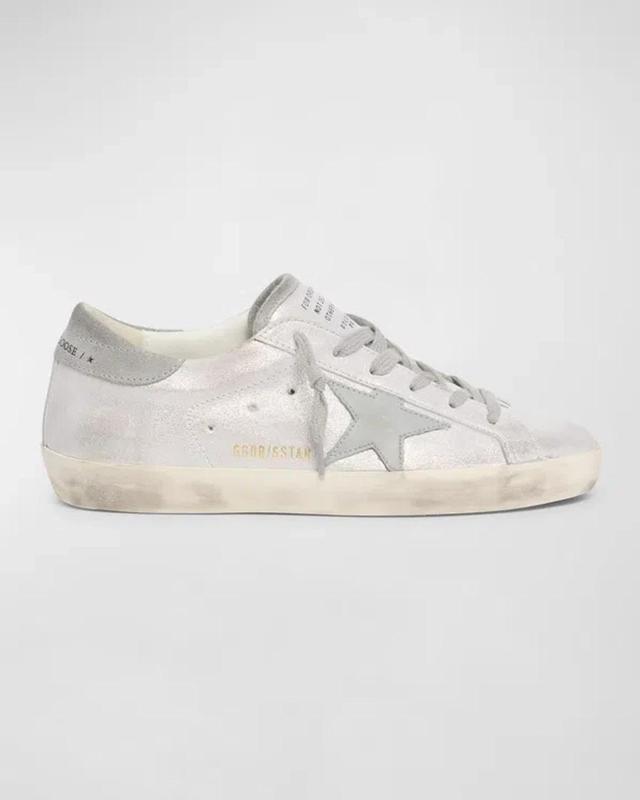 Superstar Metallic Suede Low-top Sneakers In Silver Product Image