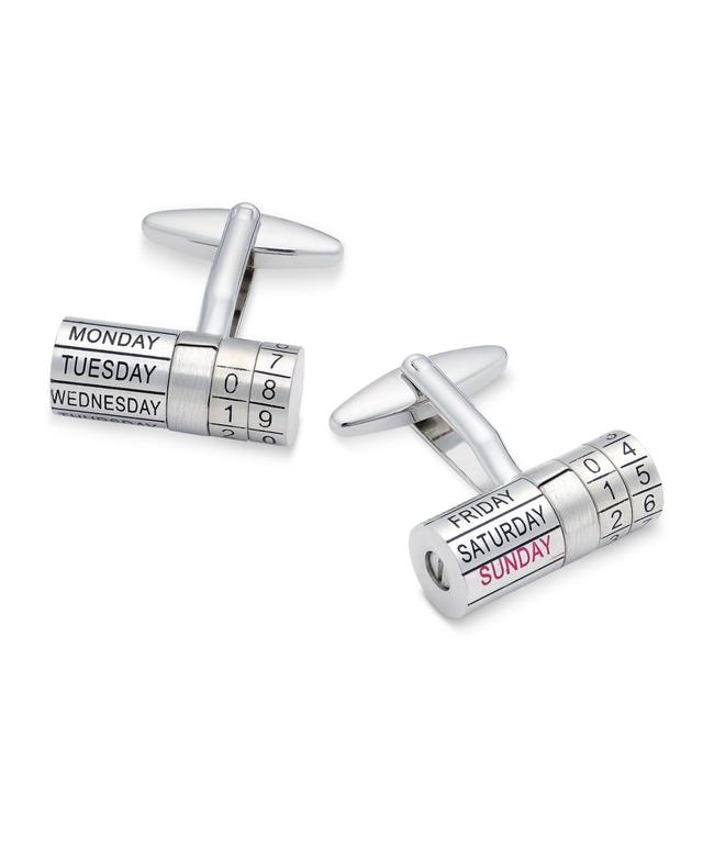 Sutton by Rhona Sutton Mens Silver-Tone Calendar Cufflinks Product Image