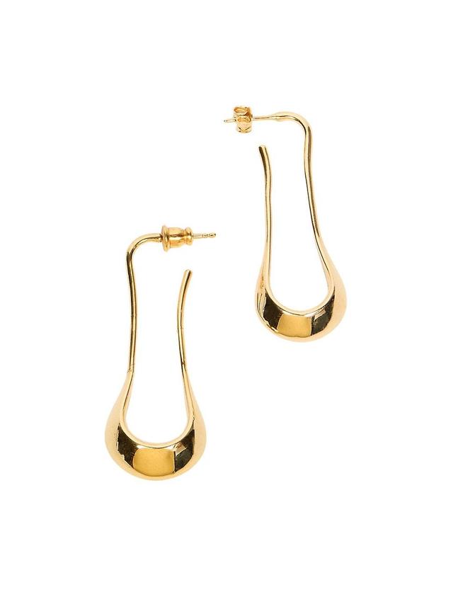 Mens Gold-Plated Sterling Silver Short Drop Earrings Product Image