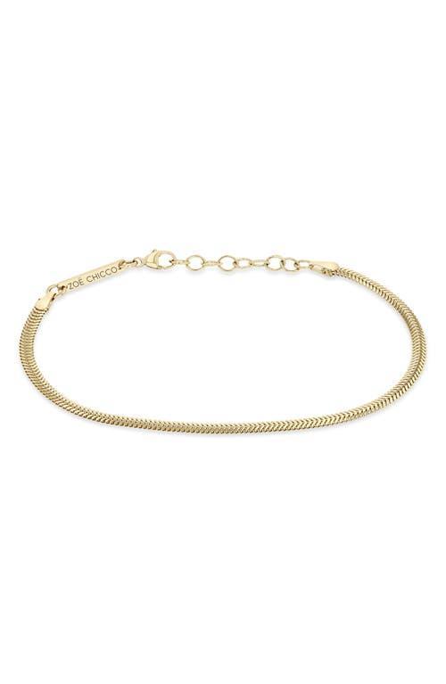 Zo Chicco 14K Gold Flat Snake Chain Bracelet Product Image