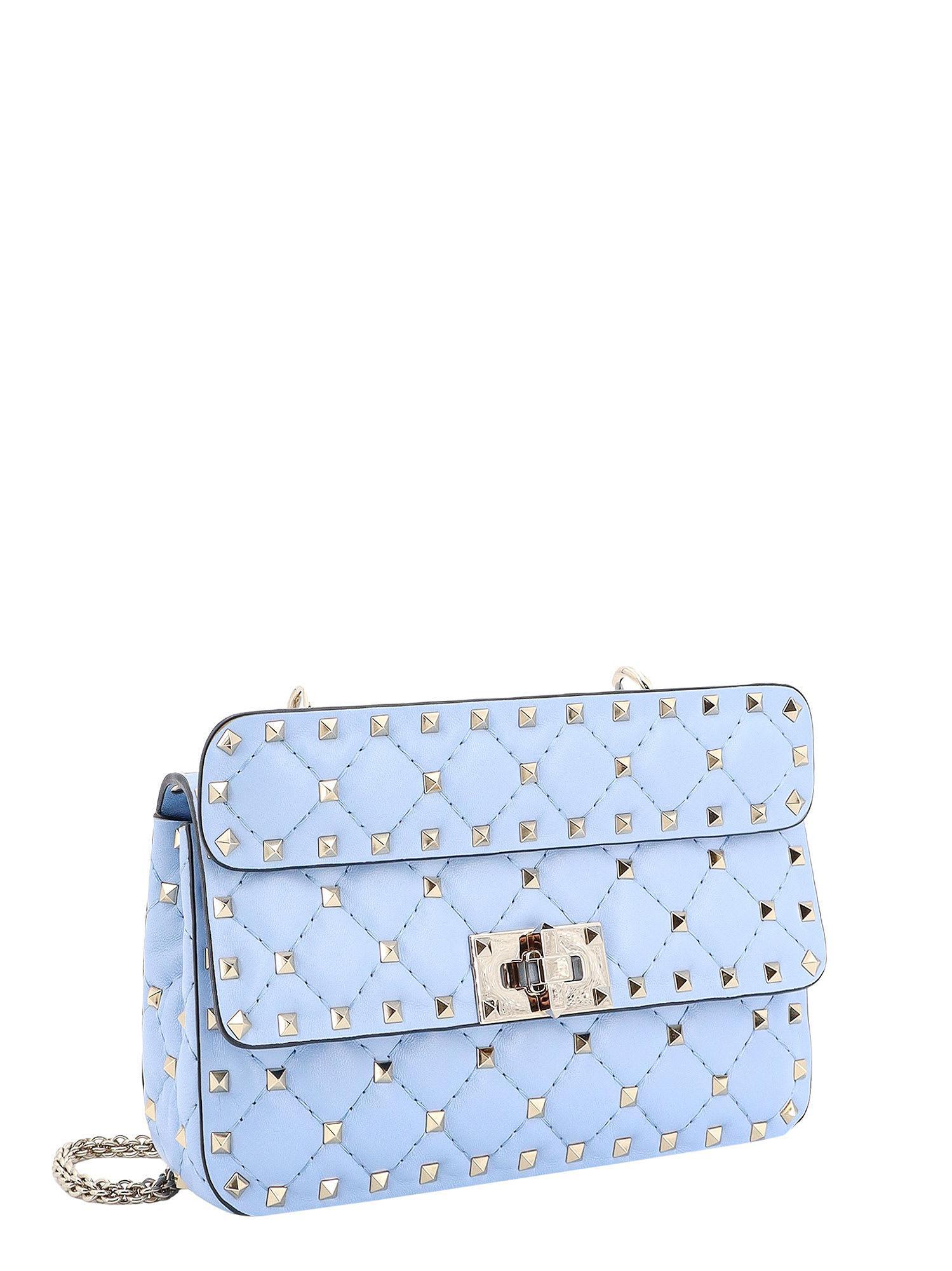 Rockstud Spike Shoulder Strap In Blue Product Image