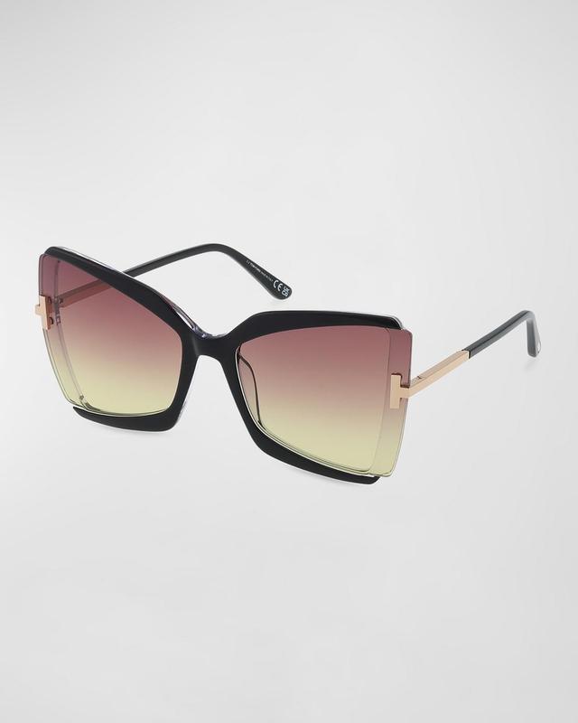 TOM FORD Gia 63mm Oversize Butterfly Sunglasses Product Image