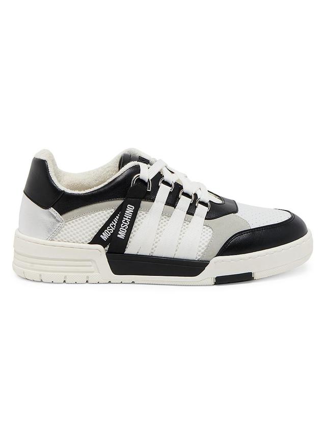 Mens Streetball Mesh, Calfskin & Split Leather Sneakers Product Image