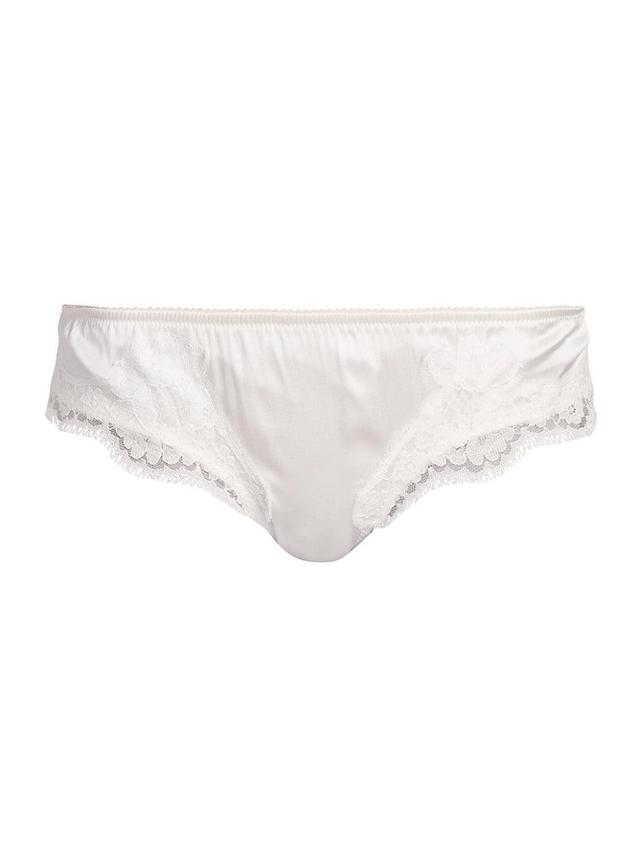 Womens Lace-Trim Satin Briefs Product Image