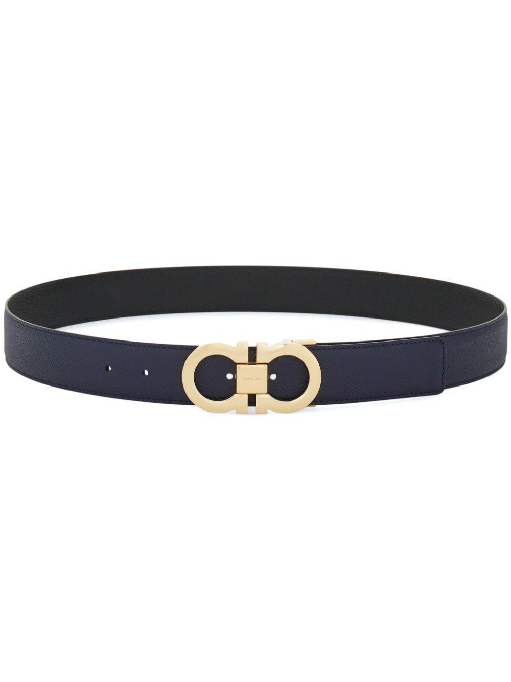 FERRAGAMO Reversible Gancini Belt In Blue Product Image