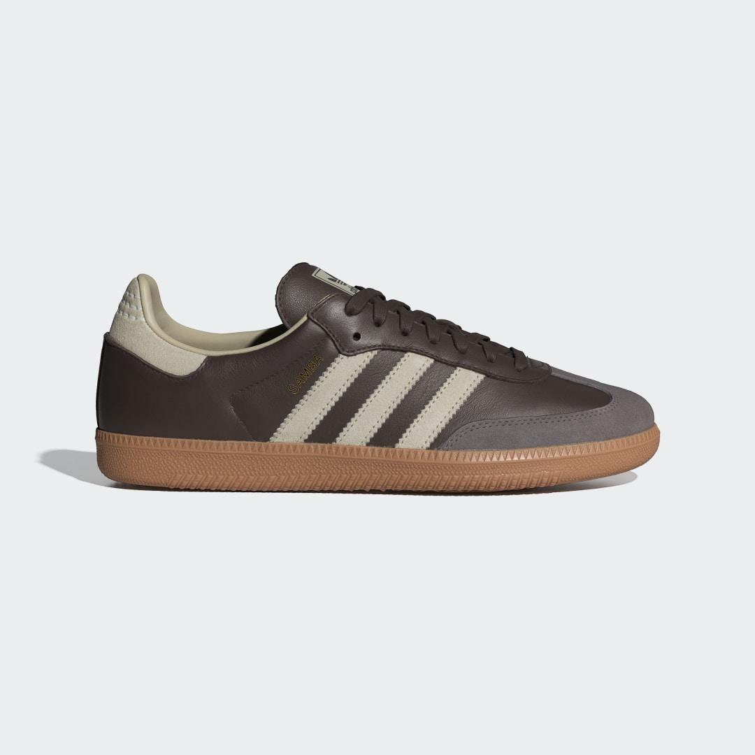 adidas Originals Mens Samba - Shoes Brown/Gold Metallic/Putty Grey Product Image