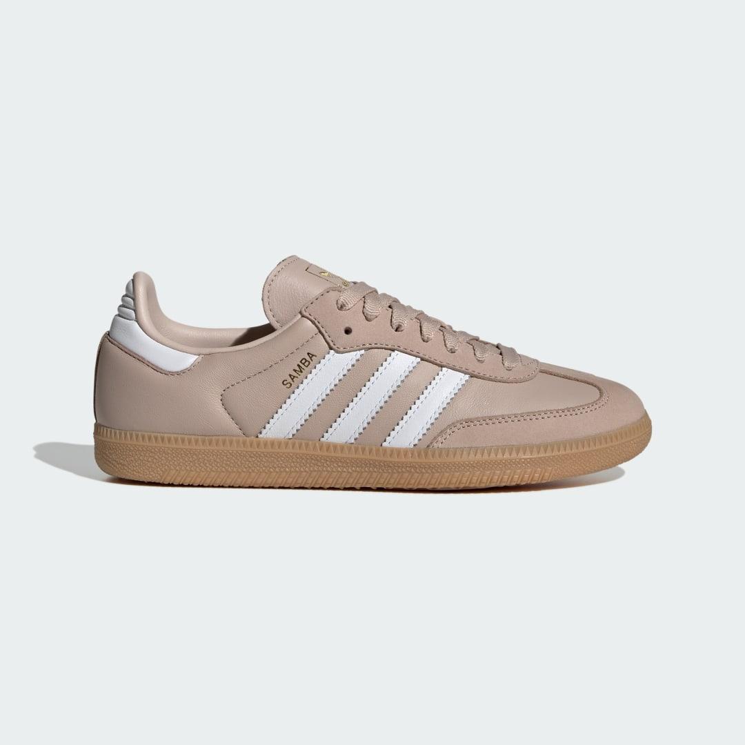 adidas Originals Womens Samba OG - Shoes Gold Metallic/Wonder Taupe/White Product Image