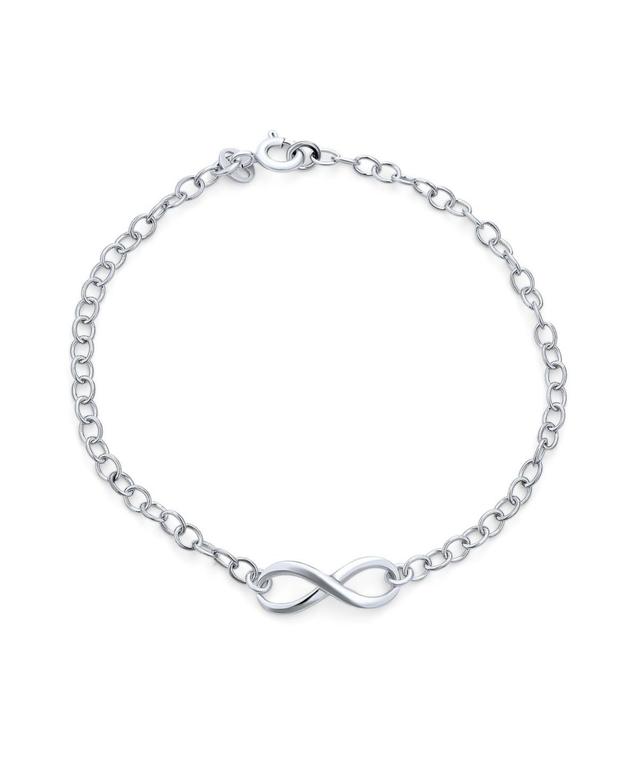 Delicate Minimalist Romantic Eternal Love Knot figure Eight Chain Infinity Bracelet For Women Teen Girlfriend .925 Sterling Silver 7.5 Product Image