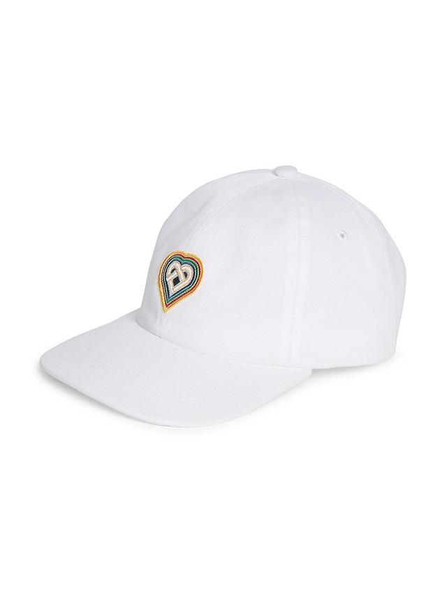 Mens Rainbow Heart Embroidered Baseball Cap Product Image