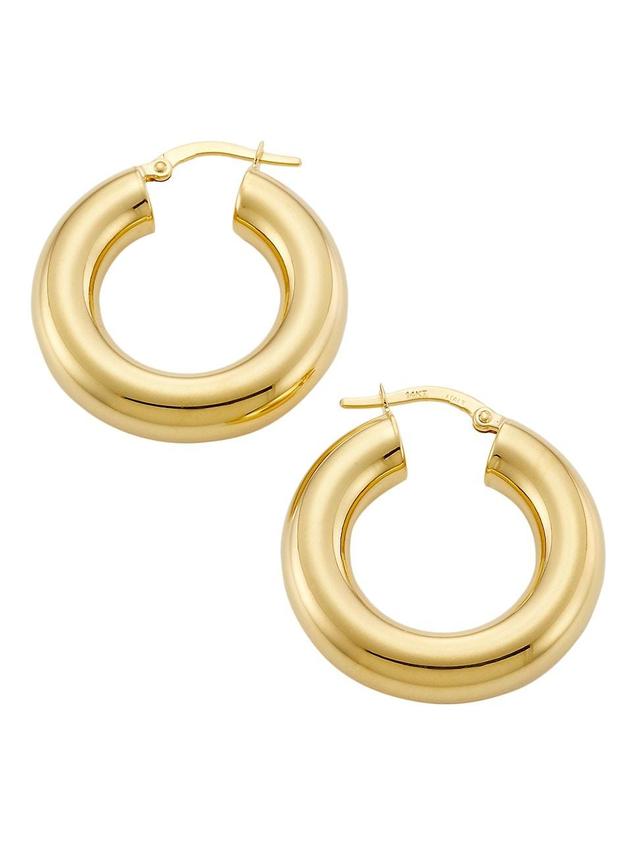 Womens 14K Yellow Gold Tubular Hoop Earrings Product Image