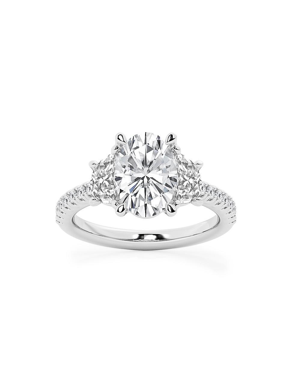 Womens 14K White Gold & Oval Lab-Grown Diamond Ring/2.75-7.00 TCW Product Image