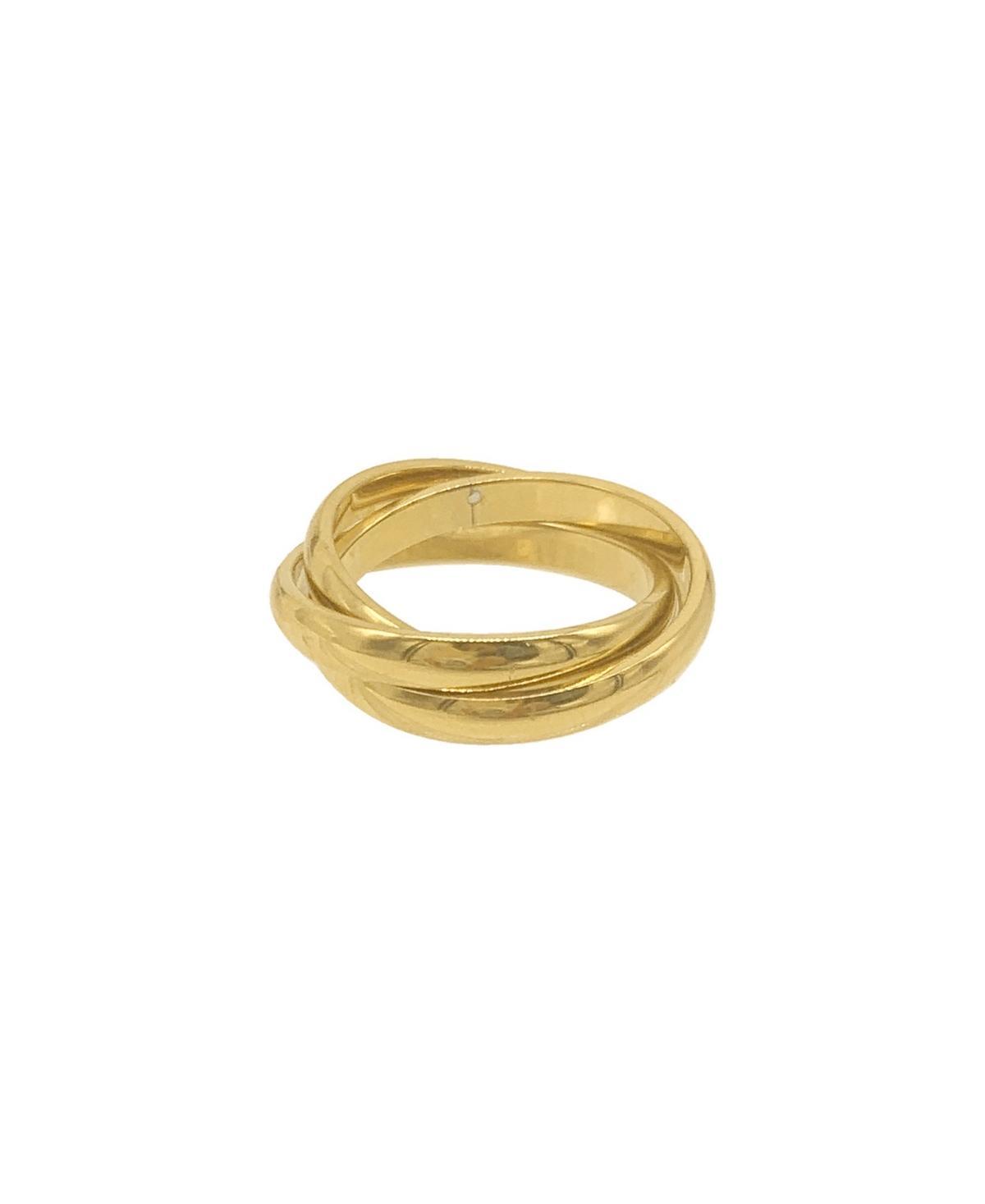 Adornia 14k Gold Plated Stainless Steel Interlocking Rings, Womens Yellow Product Image