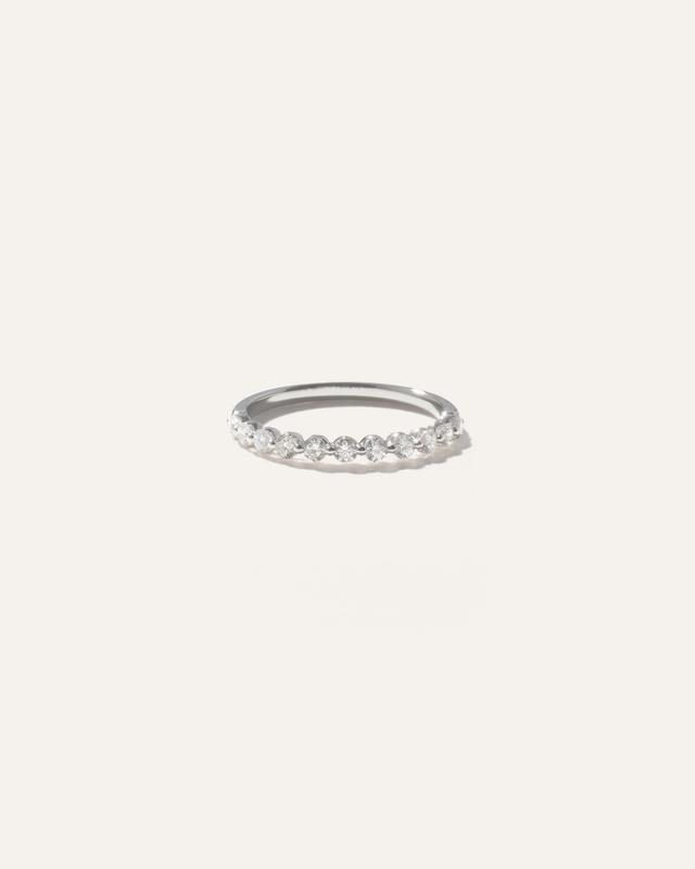 Womens 14K Gold Diamond Floating Band in White Gold, Size 9 by Quince Product Image