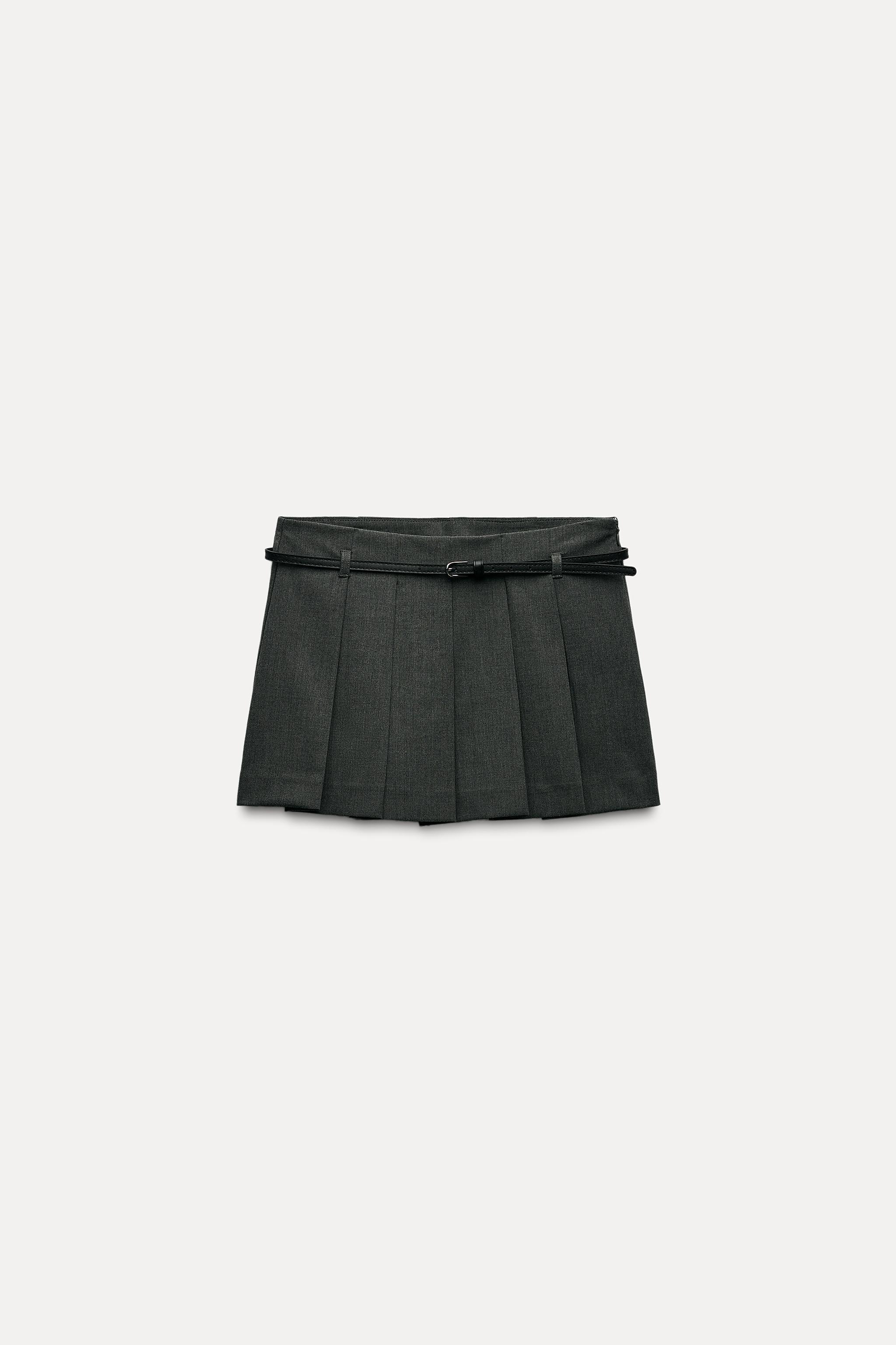 BELTED BOX PLEAT SKORT Product Image