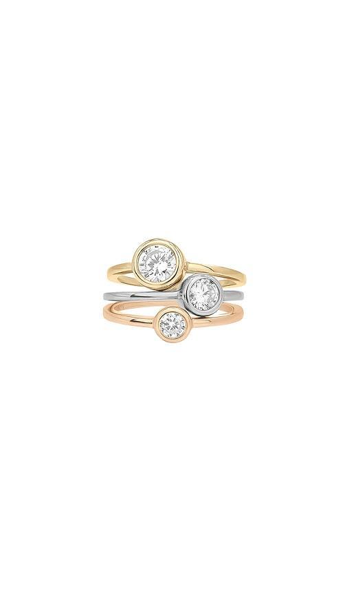 Three Toned Solitaire Ring Set Product Image