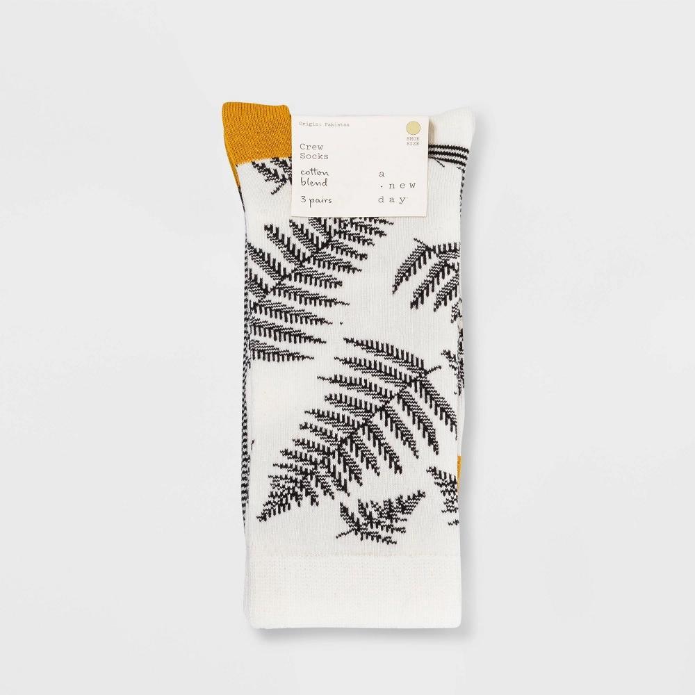 Womens Fern 3pk Crew Socks - A New Day 4-10 Product Image