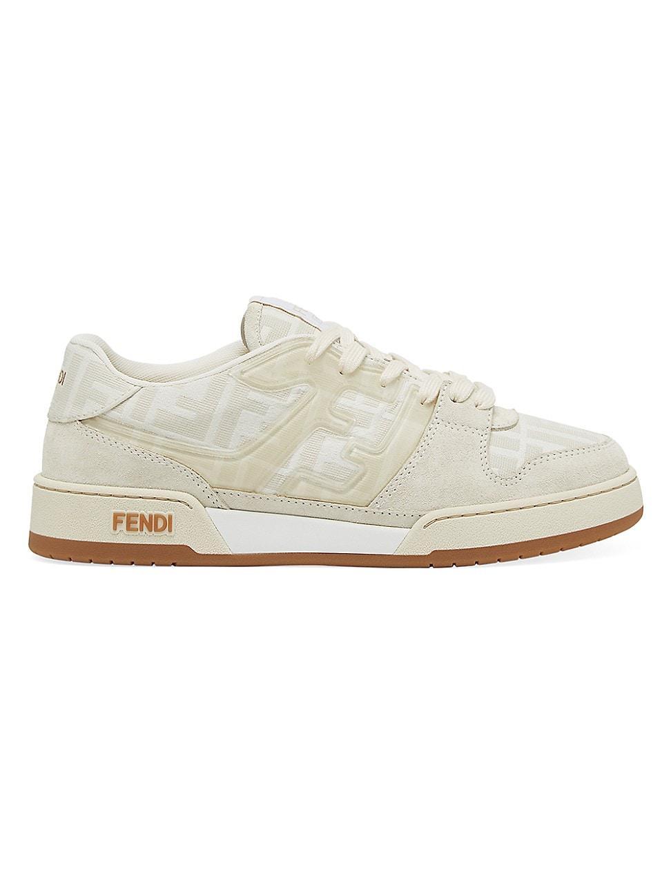 Womens Fendi Match Suede & Jacquard Low-Top Sneakers Product Image