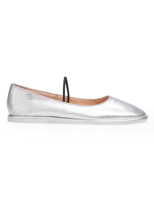 Womens Emilia Metallic Leather Ballet Flats Product Image