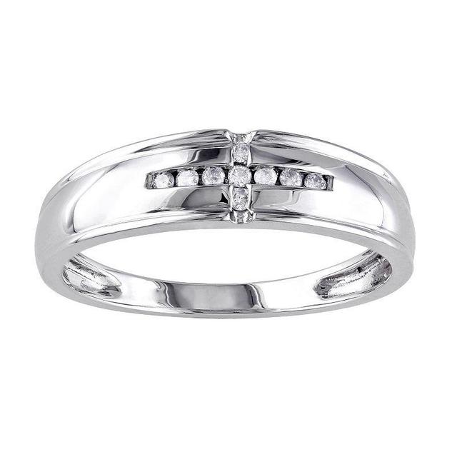 Stella Grace Mens 10k White Gold 1/10 Carat T.W. Diamond Wedding Band Product Image