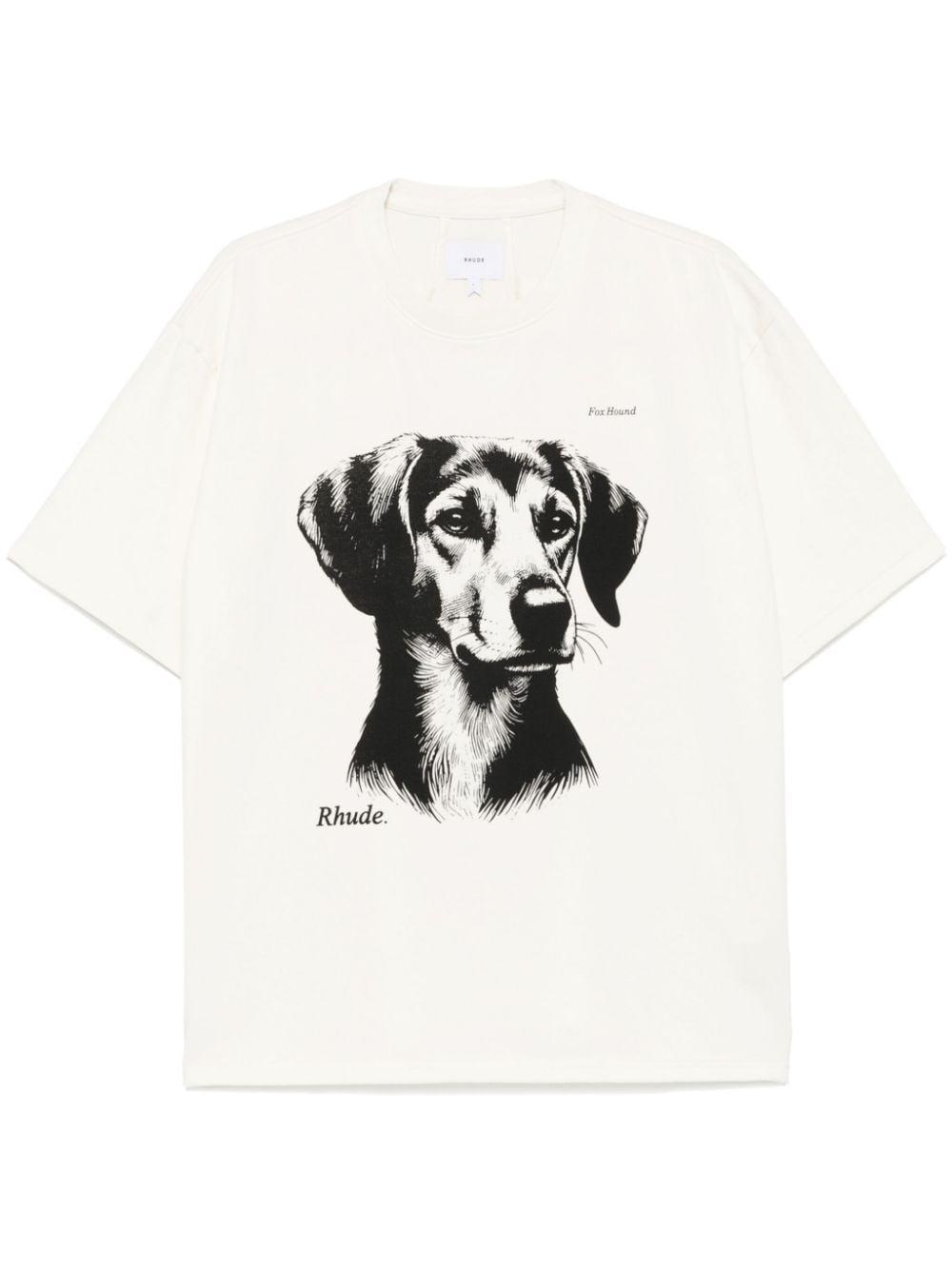 RHUDE Fox Hound Tee In White Product Image