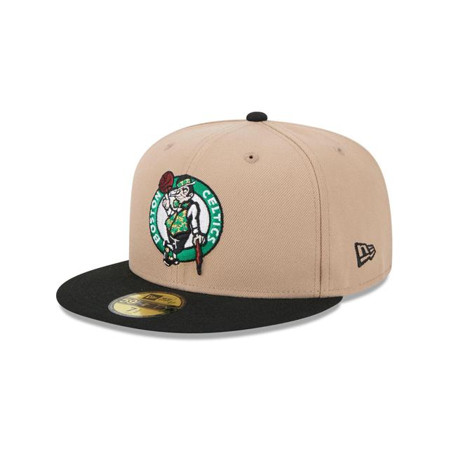 Boston Celtics Camel 59FIFTY Fitted Hat Male Product Image