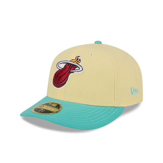 Miami Heat Soft Yellow Low Profile 59FIFTY Fitted Hat Male Product Image