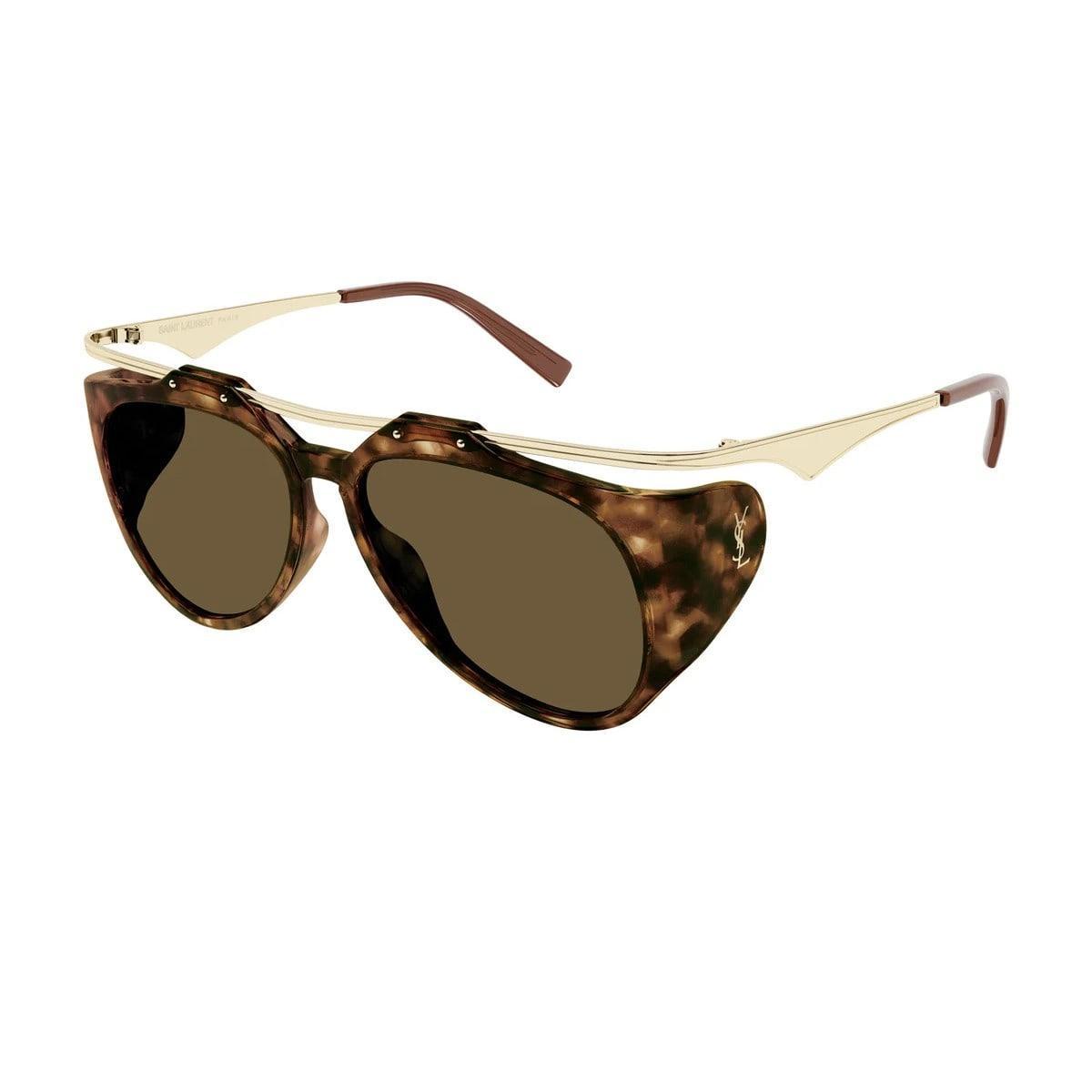 SAINT LAURENT Sl M137/f 002 Havana Gold Brown Sunglasses In Marrone Product Image