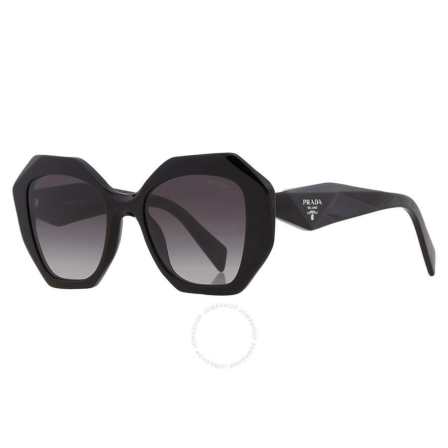 Grey Gradient Geometric Ladies Sunglasses Pr 16ws 1ab5d1 53 In Black / Grey Product Image