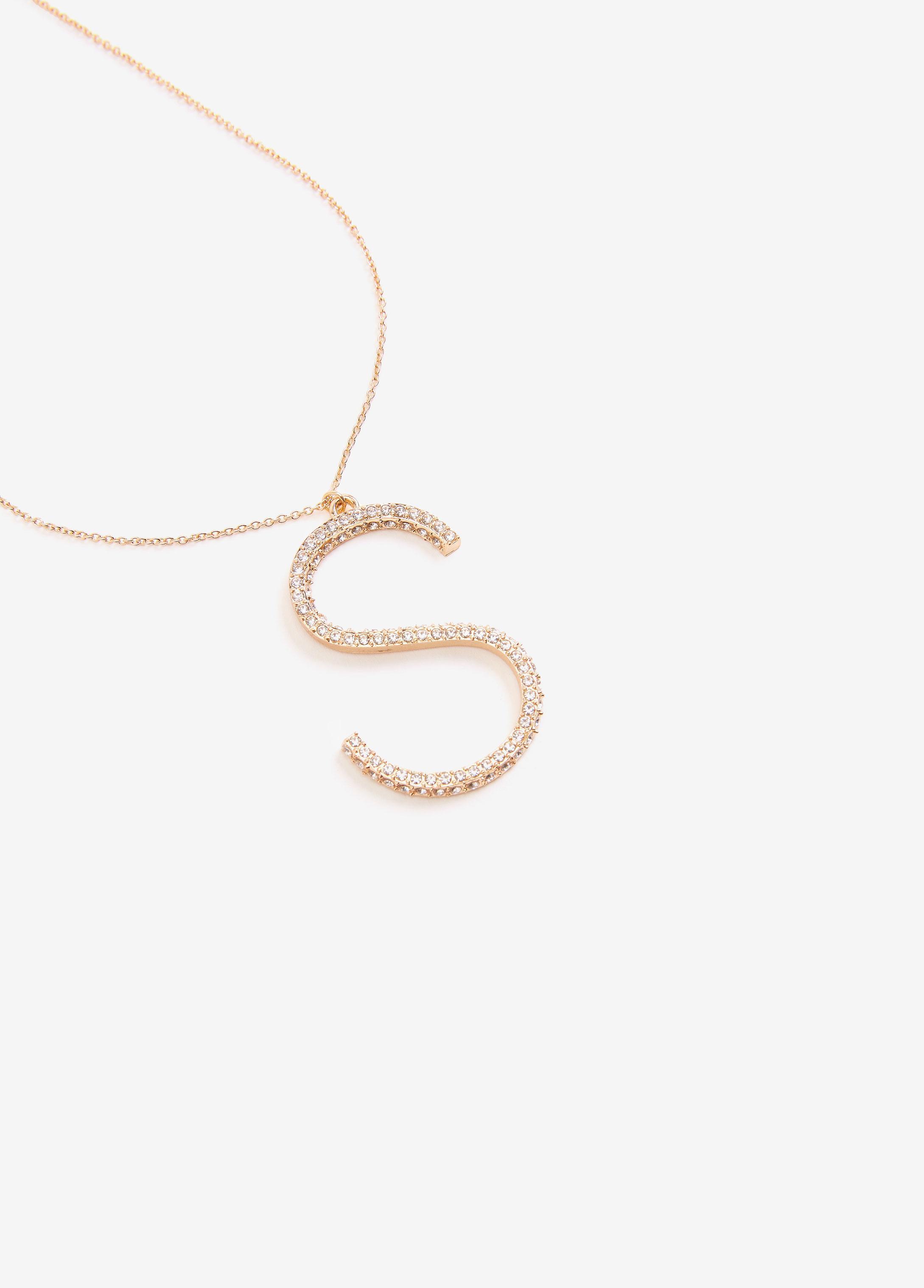 Pave Crystal S Initial Necklace Product Image