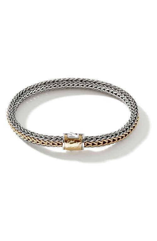 Womens Classic Chain Sterling Silver & 18K Yellow Gold Reversible Bracelet Product Image