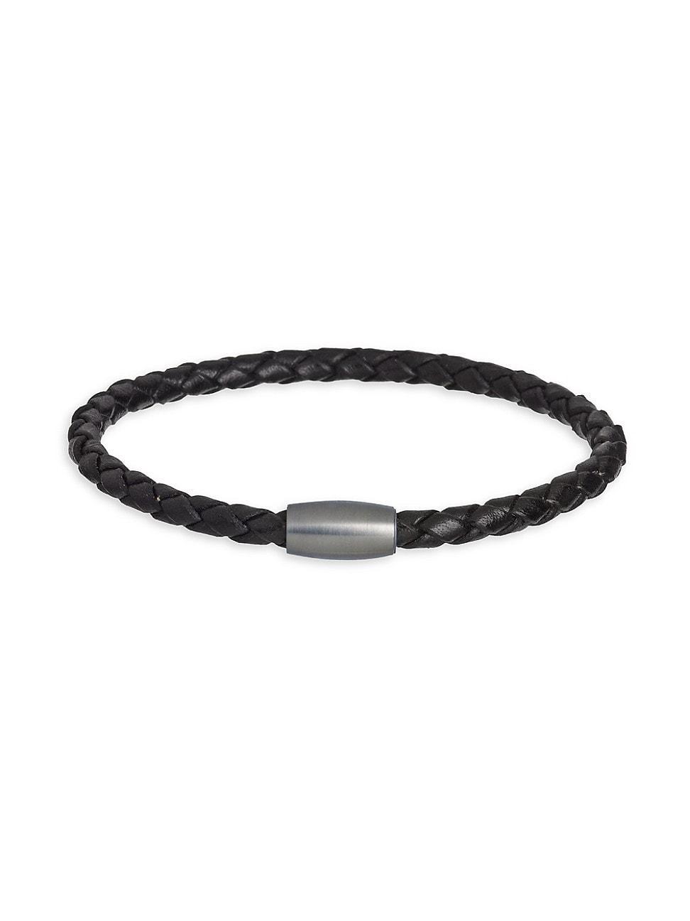 Mens Magnet Clasp Leather Bracelet Product Image