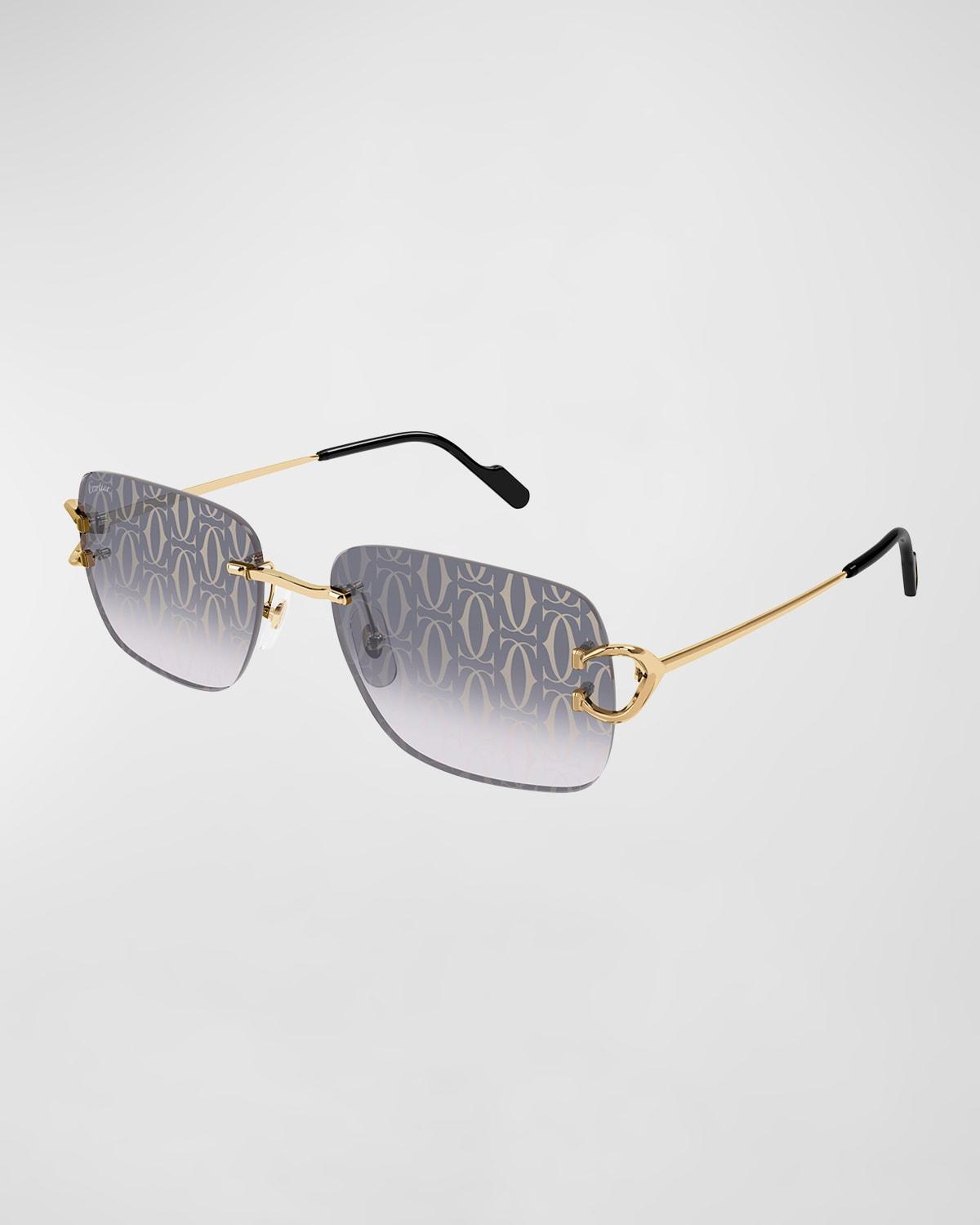 Mens Rimless Metal Sunglasses Product Image