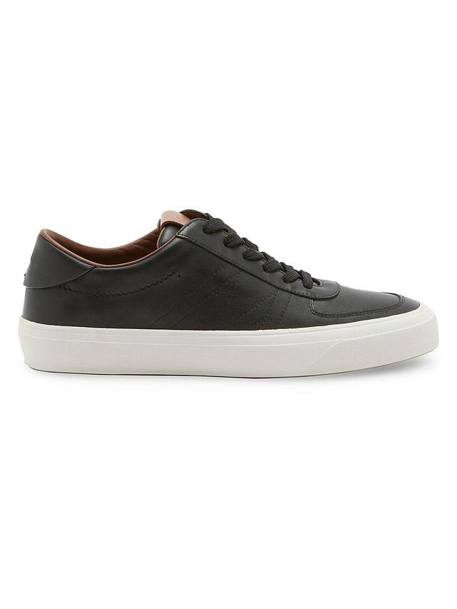 Vince Mens Brady Leather Sneakers - Black Ivory Product Image