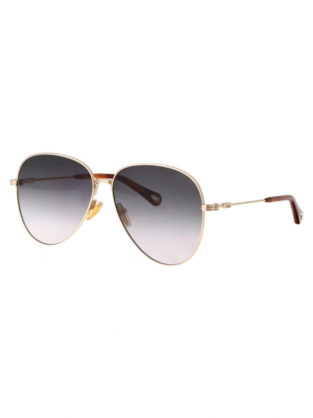 Ch0177s Sunglasses In 001 Gold Gold Grey Product Image