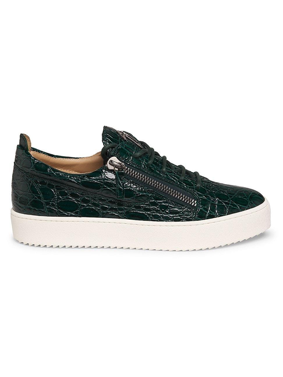 Mens Embossed-Leather Sneakers Product Image