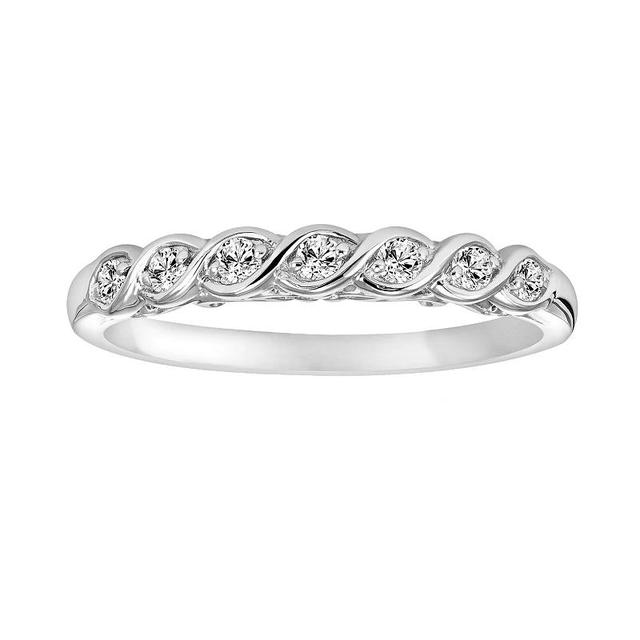 Simply Vera Vera Wang 14k Gold 1/7 ct. T.W. Diamond Twist Wedding Ring, Womens White Product Image