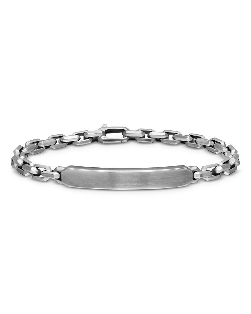 Mens Streamline ID Bracelet in Sterling Silver, 6.7MM Product Image