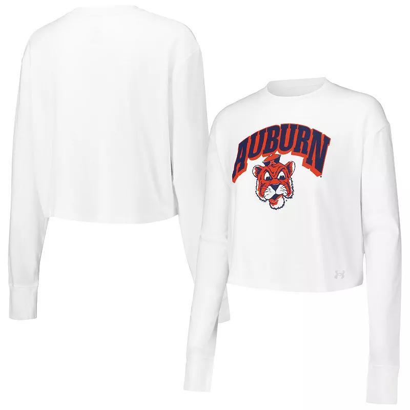 Womens Under Armour Auburn Tigers Inline All Day Tri-Blend Cropped Long Sleeve T-Shirt Product Image