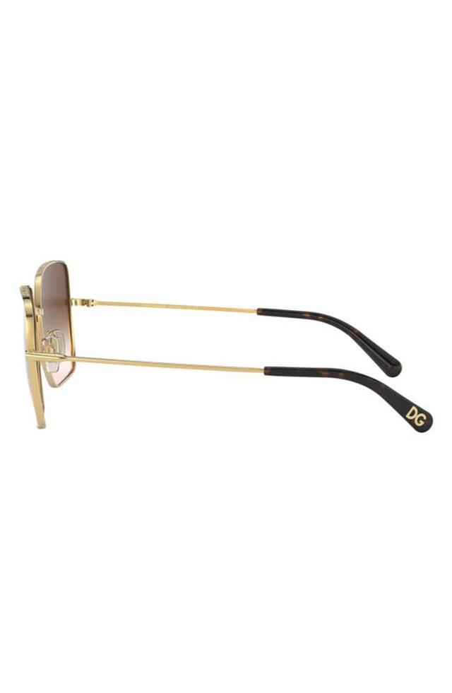 57mm Gradient Square Sunglasses In Gold Black Product Image