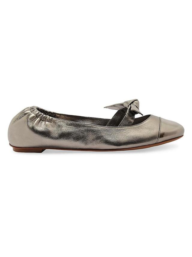 Womens Clarita Graffite Leather Ballet Flats Product Image