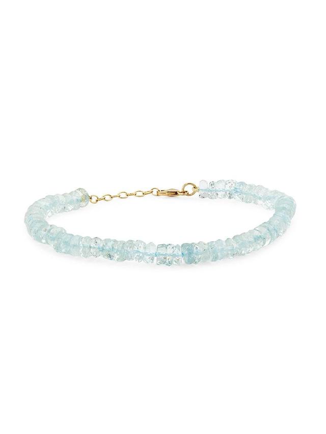 Womens Atlas Fancy Cut 14K Yellow Gold & Aquamarine Bracelet Product Image