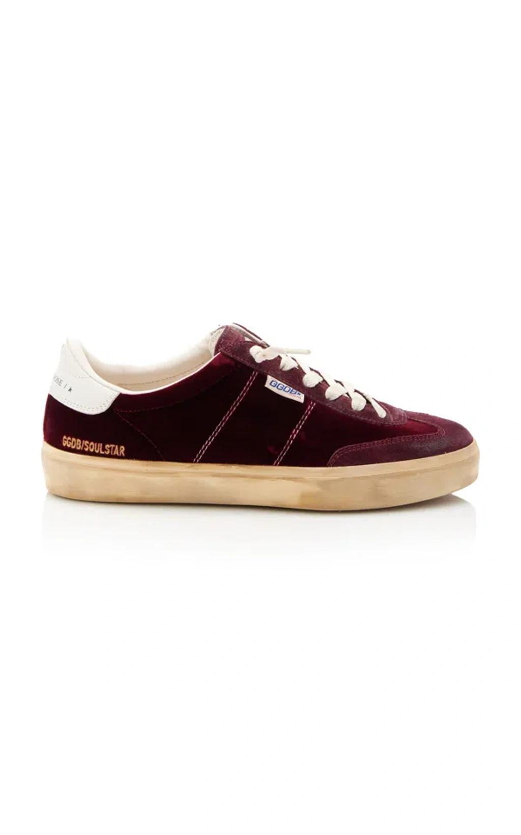 Soul-star Velvet & Suede Sneaker In Beige Product Image