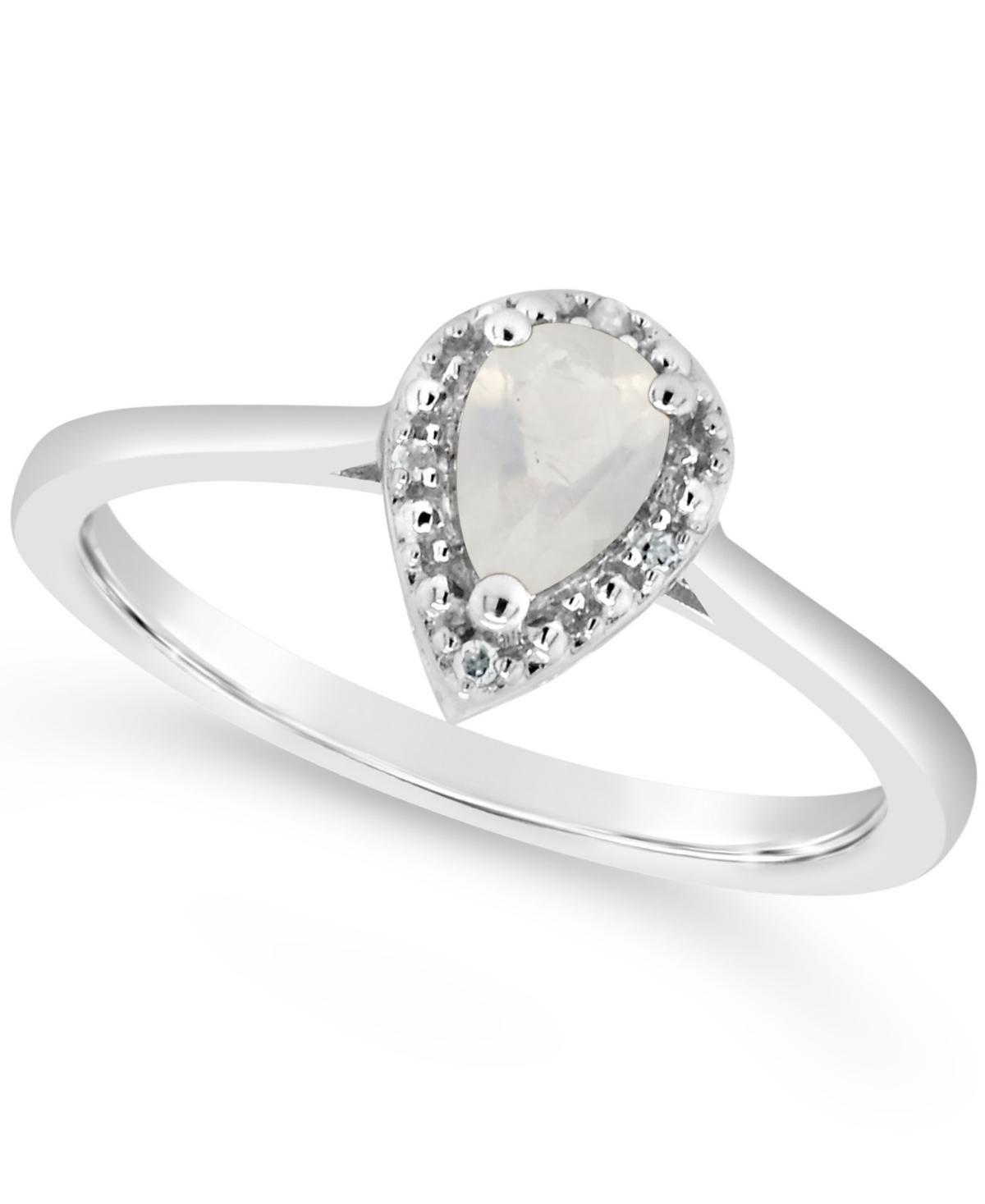 Celebration Gems Sterling Silver Pear Shaped Diamond Accent Frame Ring, Womens White Product Image