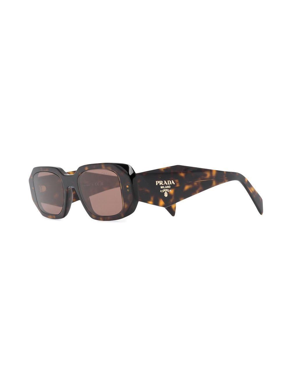 tortoiseshell-effect square-frame sunglasses Product Image