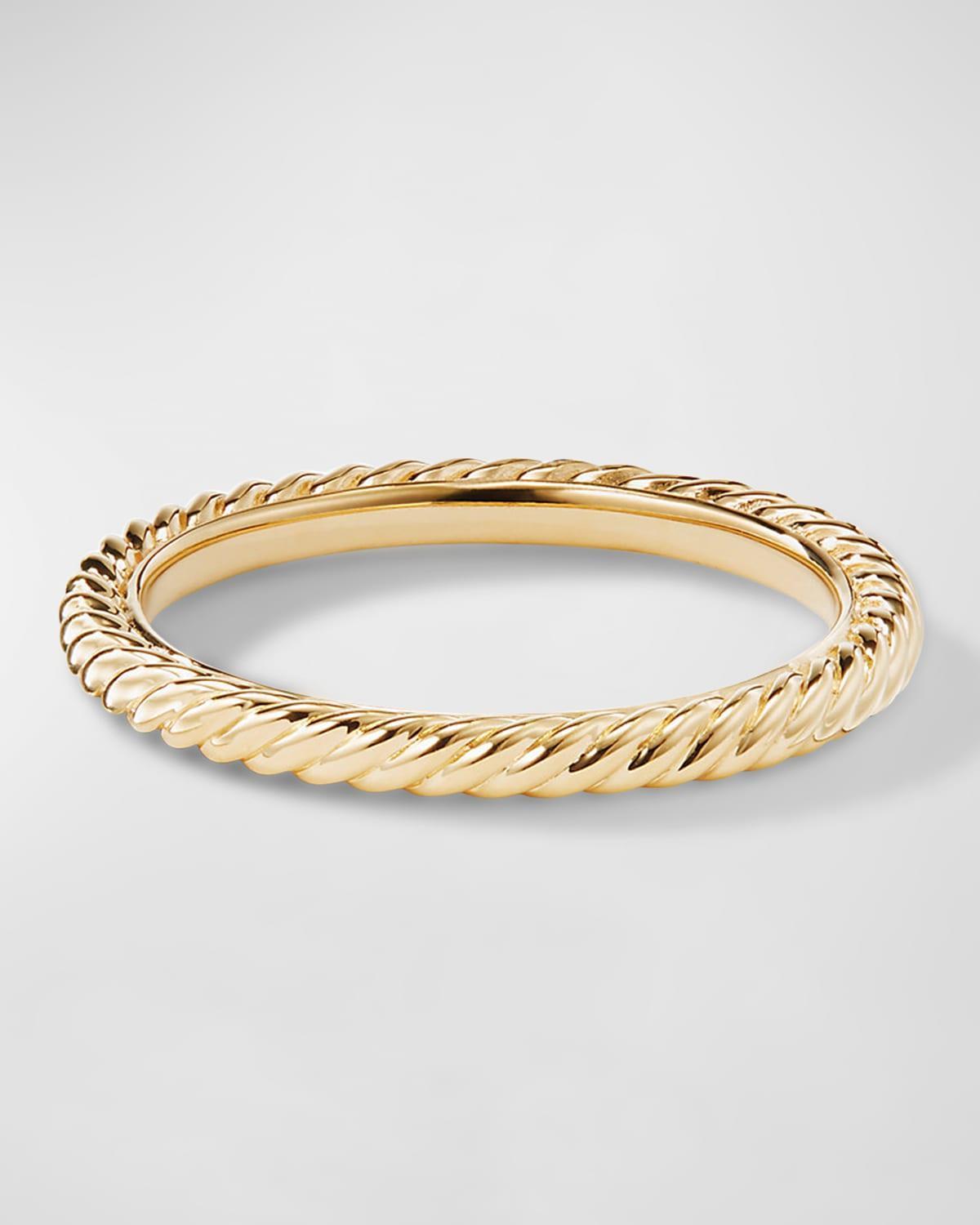 Womens Cable Collectibles Stack Ring in 18K Yellow Gold Product Image