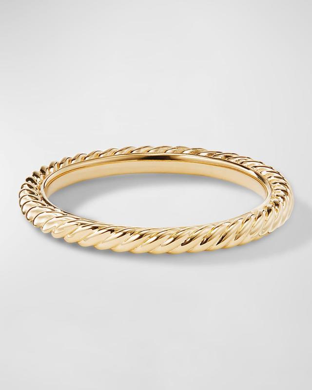 Womens Cable Collectibles Stack Ring in 18K Yellow Gold Product Image