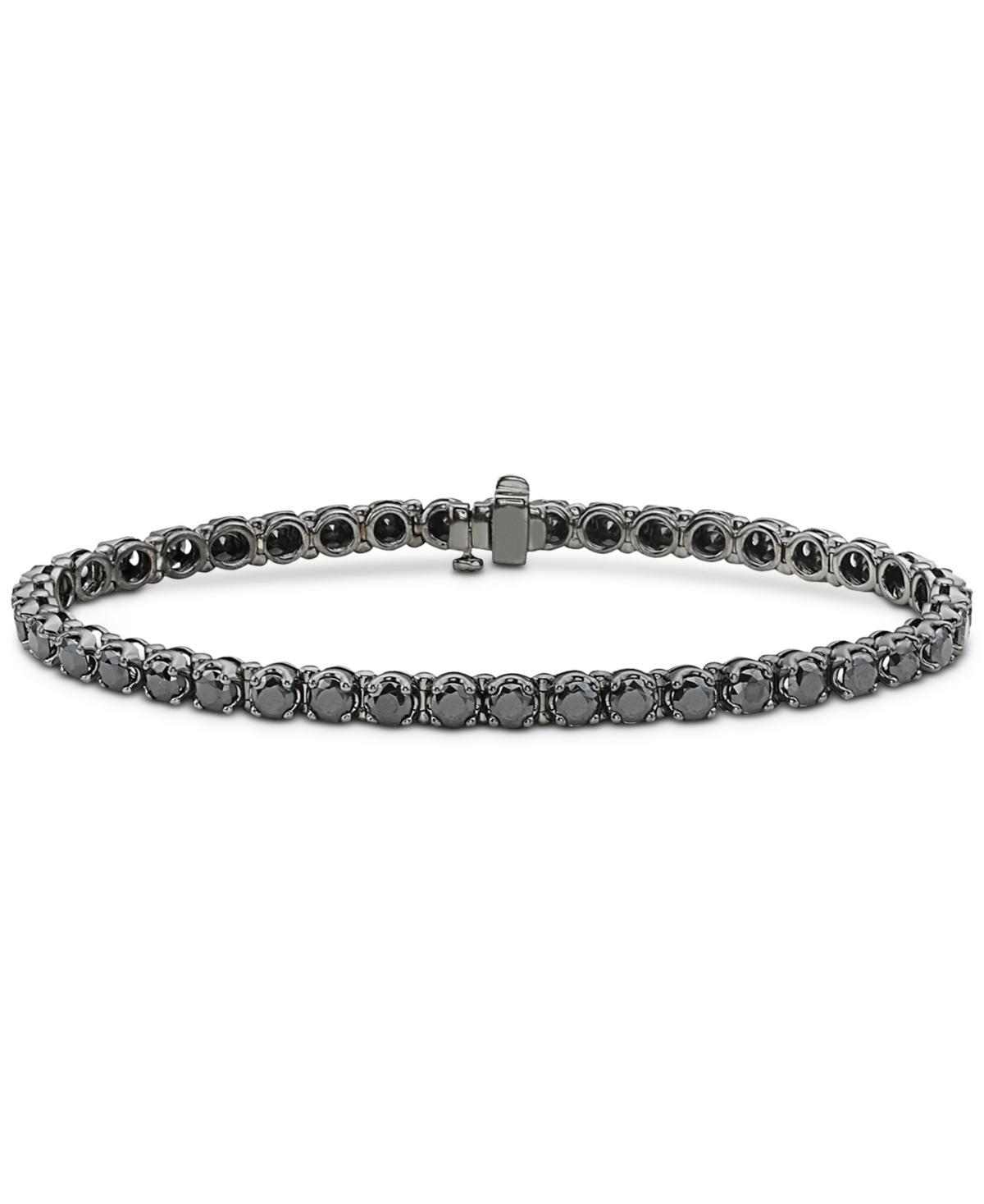 Mens Black Diamond Tennis Bracelet (10 ct. t.w.) in Black Rhodium-Plated Sterling Silver Product Image