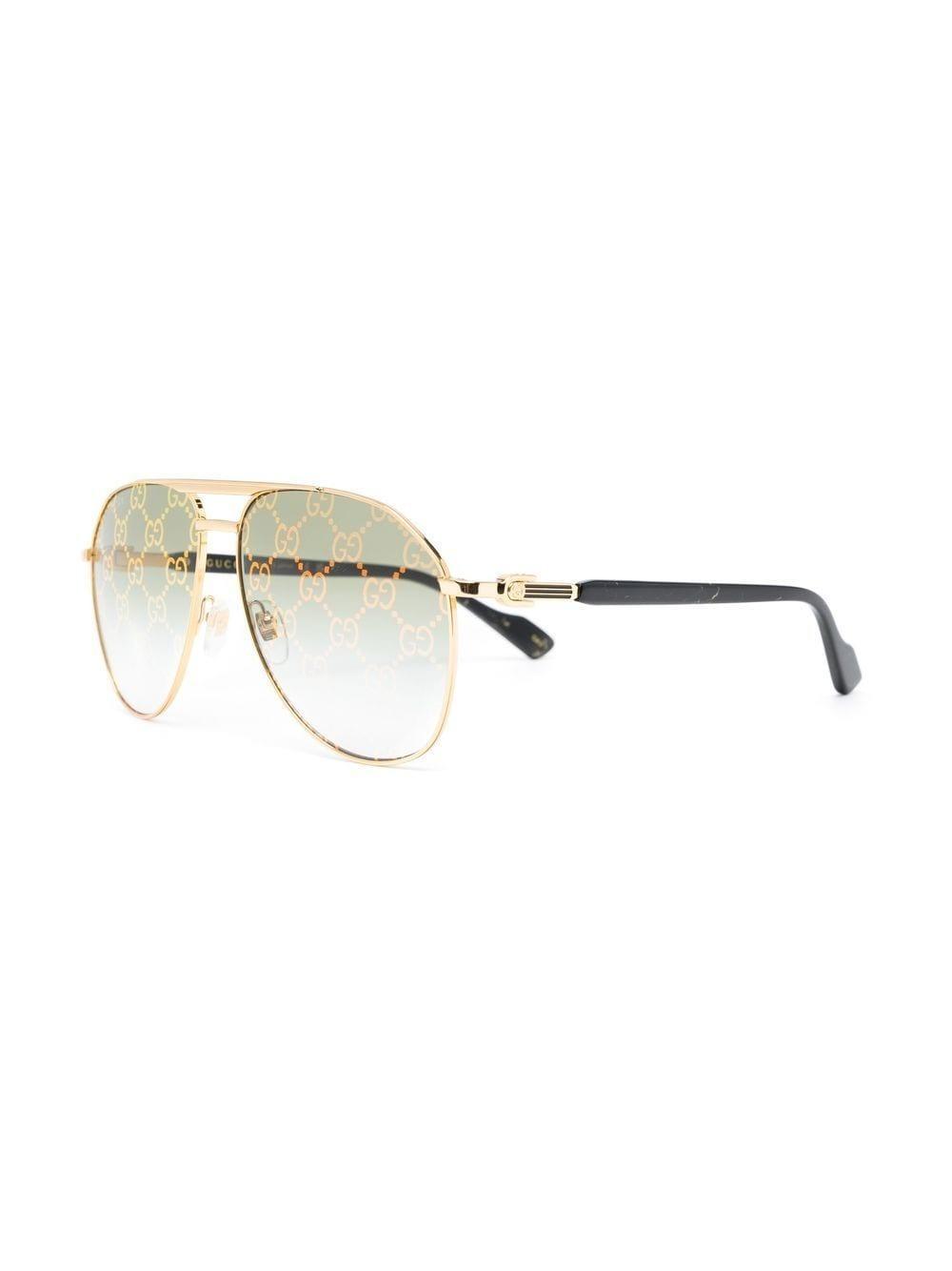 Pilot-frame Tinted Sunglasses In Gold Product Image